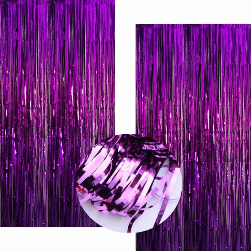 CORTINA MET FLECOS MORADO