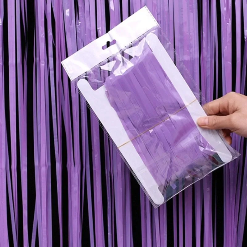 CORTINA MET FLECOS MORADO PASTEL