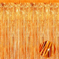 CORTINA MET FLECOS NARANJA
