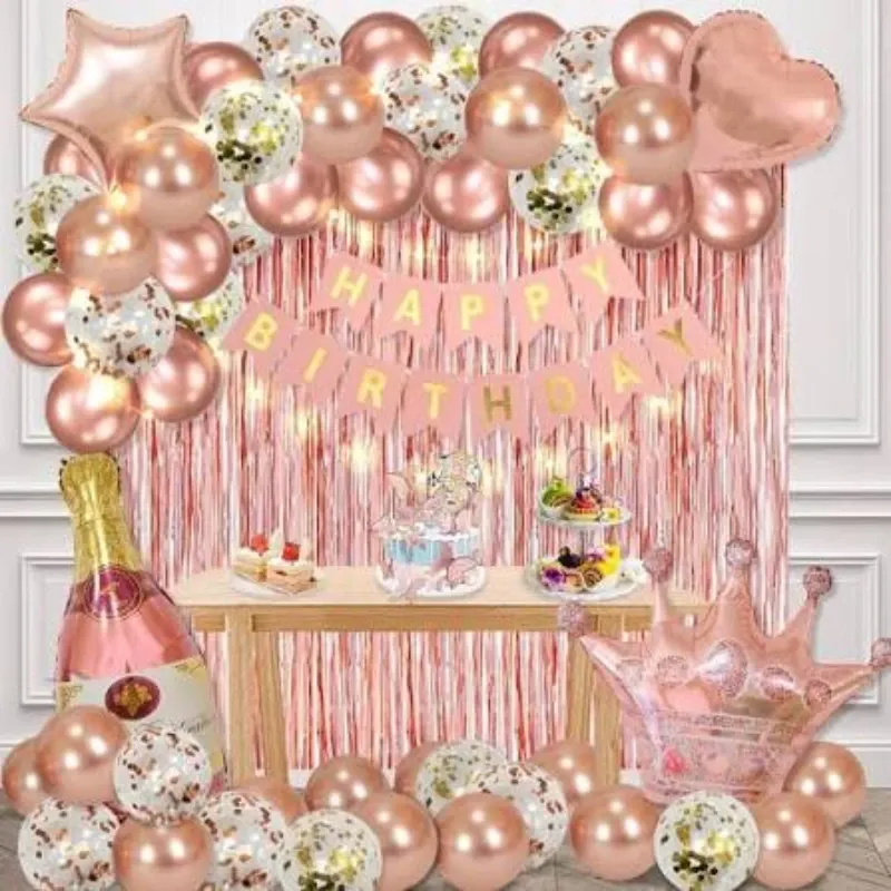 CORTINA MET FLECOS ROSAGOLD