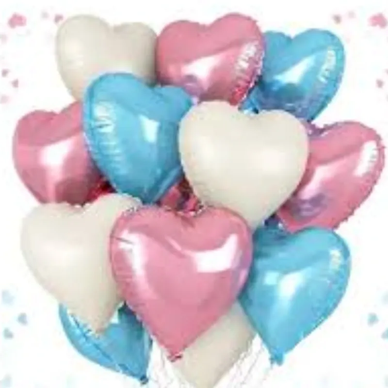 GLOBO MET 16" CORAZON BEIG MATE