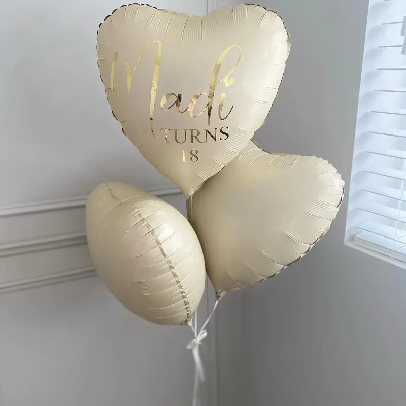 GLOBO MET 16" CORAZON BEIG MATE