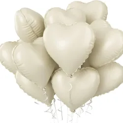 GLOBO MET 16" CORAZON BEIG MATE