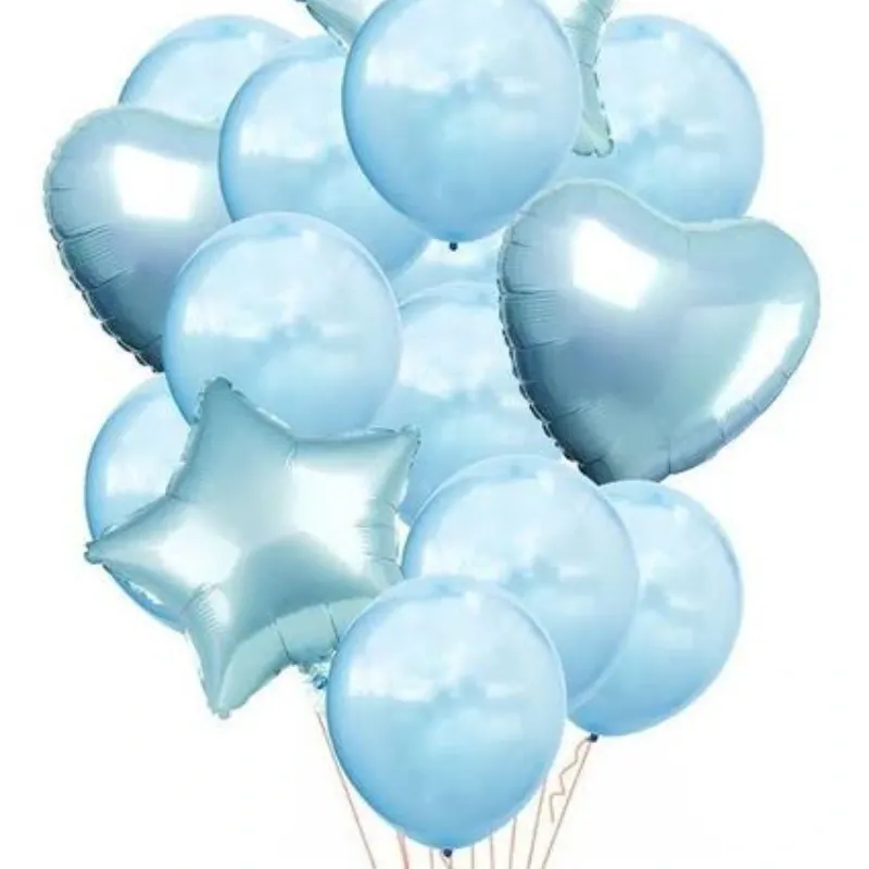 GLOBO MET 16" CORAZON CELESTE