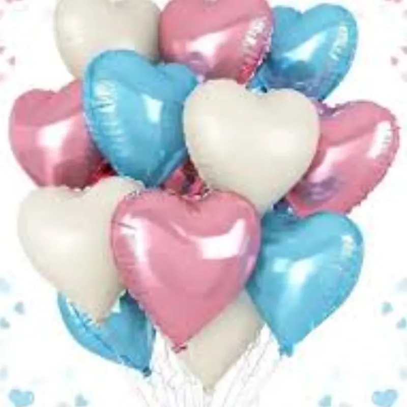 GLOBO MET 16" CORAZON CELESTE