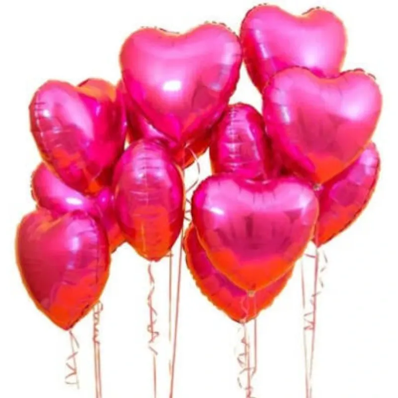GLOBO MET 16" CORAZON FUCSIA