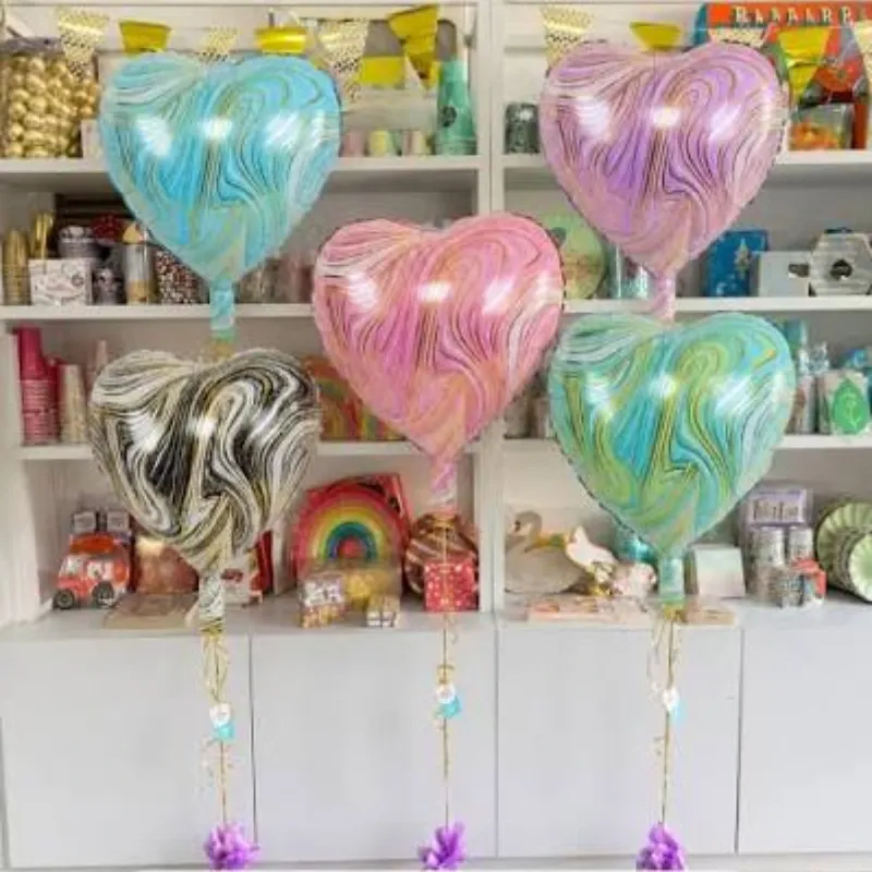 GLOBO MET 16" CORAZON LINEA DORADO MORADO