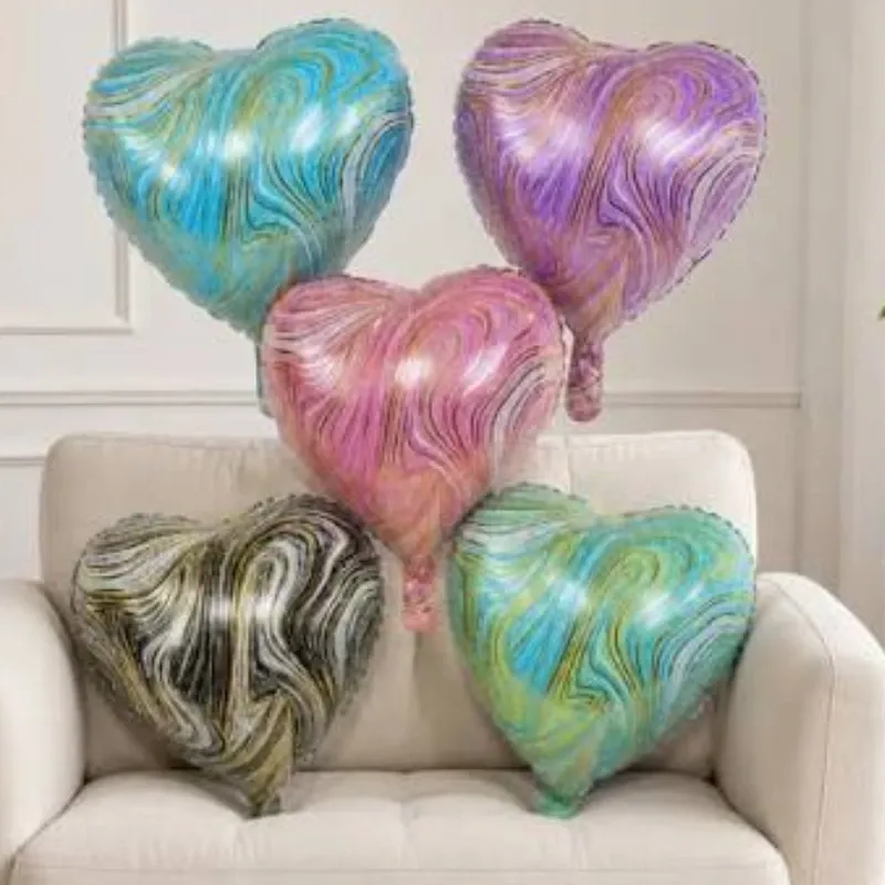 GLOBO MET 16" CORAZON LINEA DORADO MORADO