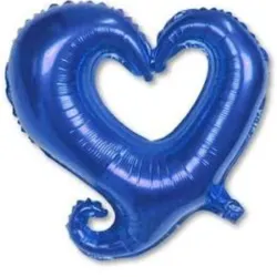 GLOBO MET 16" CORAZON PARTIDO AZUL