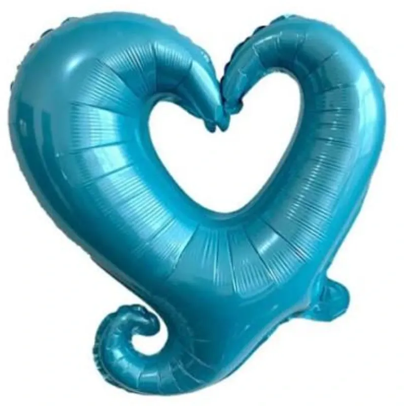 GLOBO MET 16" CORAZON PARTIDO CELESTE