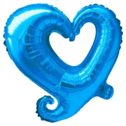 GLOBO MET 16" CORAZON PARTIDO CELESTE
