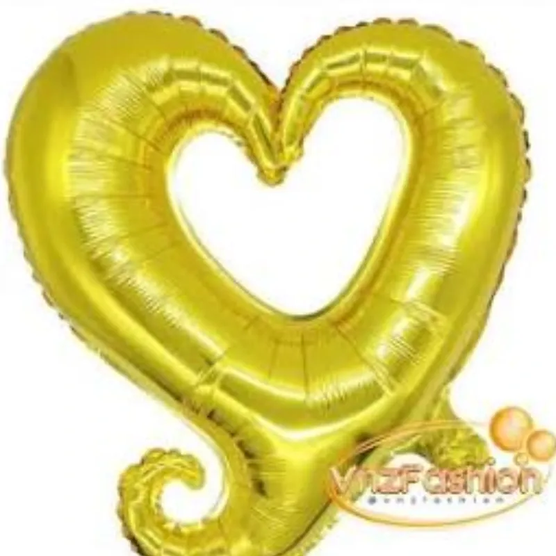 GLOBO MET 16" CORAZON PARTIDO DORADO