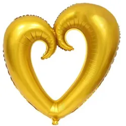 GLOBO MET 16" CORAZON PARTIDO DORADO