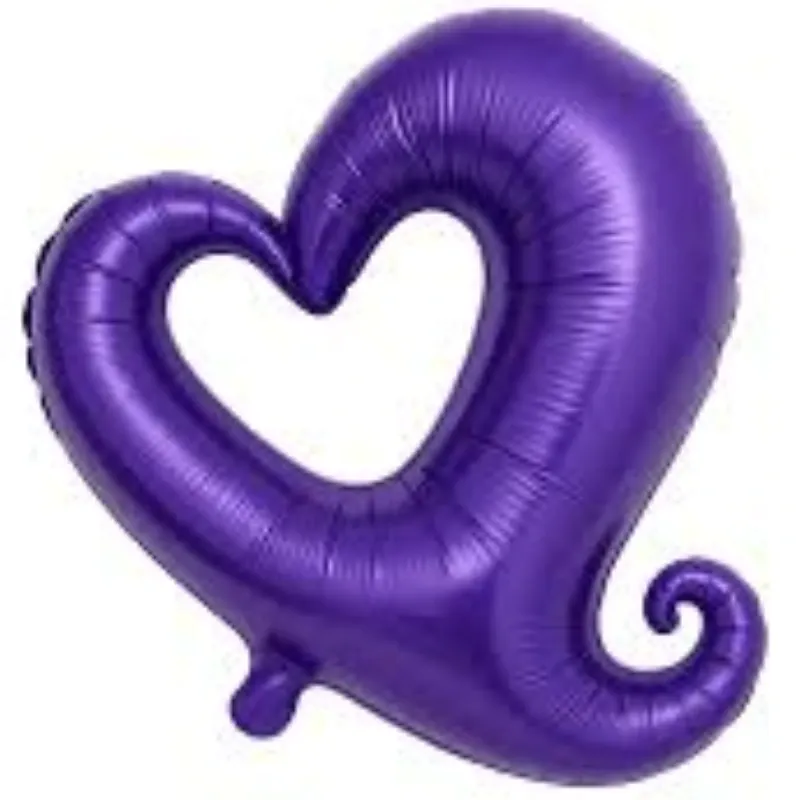 GLOBO MET 16" CORAZON PARTIDO MORADO