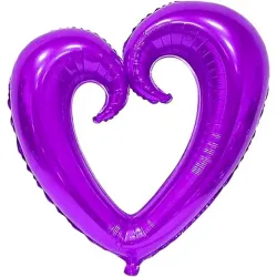 GLOBO MET 16" CORAZON PARTIDO MORADO