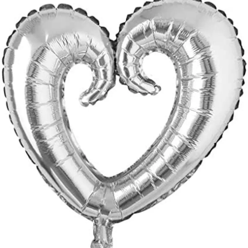 GLOBO MET 16" CORAZON PARTIDO PLATEADO