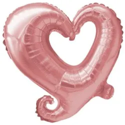 GLOBO MET 16" CORAZON PARTIDO ROSAGOLD
