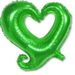 GLOBO MET 16" CORAZON PARTIDO VERDE