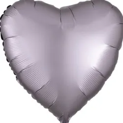 GLOBO MET 16" CORAZON PLATEADO MATE