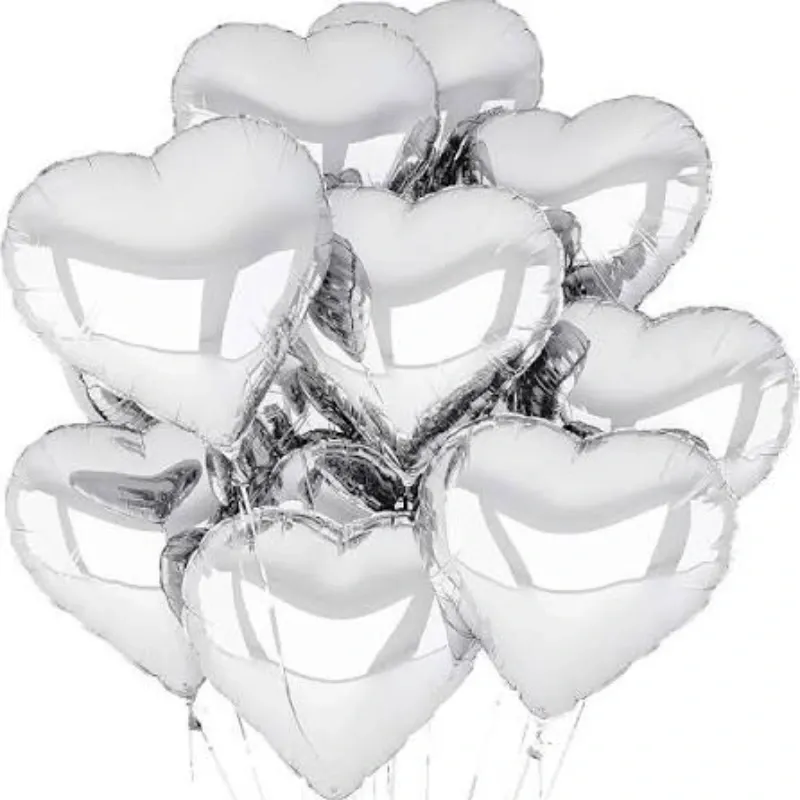 GLOBO MET 16" CORAZON PLATEADO