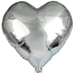 GLOBO MET 16" CORAZON PLATEADO