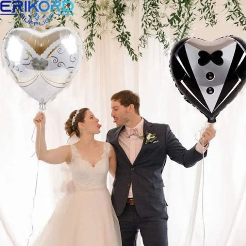 GLOBO MET 16" CORAZON TRAJE NOVIO