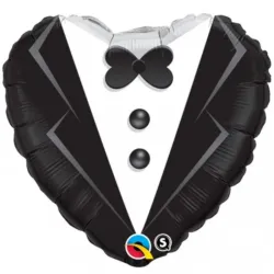 GLOBO MET 16" CORAZON TRAJE NOVIO