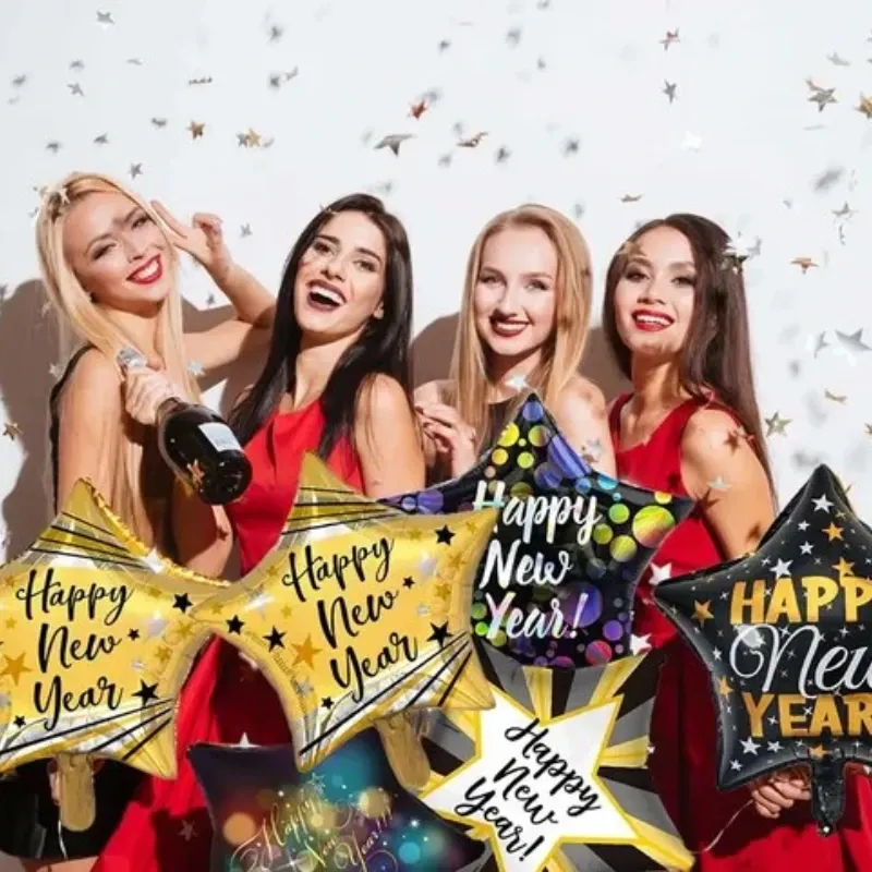 GLOBO MET 16" ESTRELLA FELIZ AÑO NUEVO