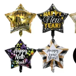 GLOBO MET 16" ESTRELLA FELIZ AÑO NUEVO