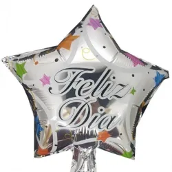 GLOBO MET 16" ESTRELLA FELIZ DIA
