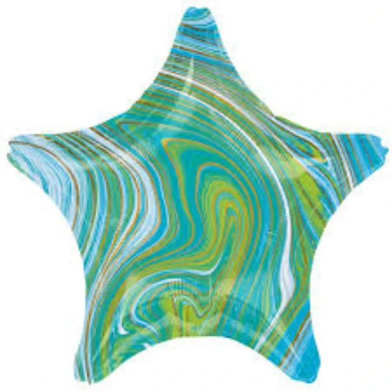 GLOBO MET 16" ESTRELLA LINEAS DORADAS VERDE