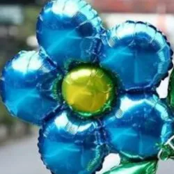 GLOBO MET 16" FLOR AZUL