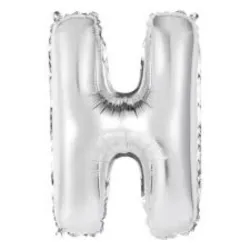 GLOBO MET 16" LETRA H PLATEADO