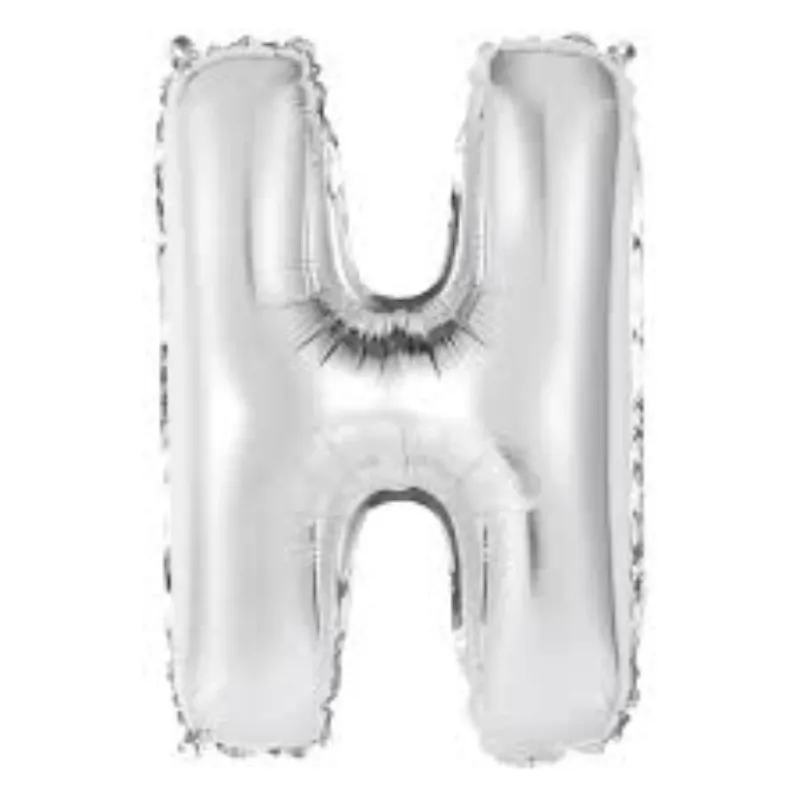 GLOBO MET 16" LETRA H PLATEADO
