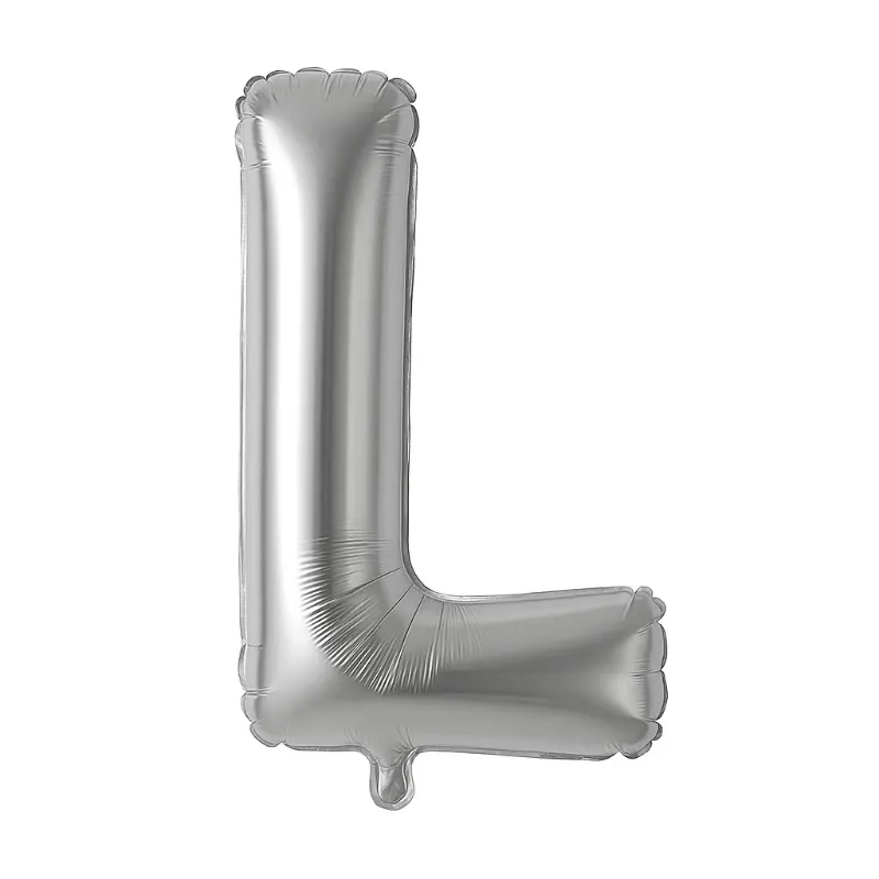 GLOBO MET 16" LETRA L PLATEADO