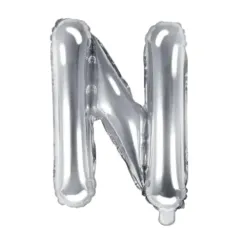 GLOBO MET 16" LETRA N PLATEADO