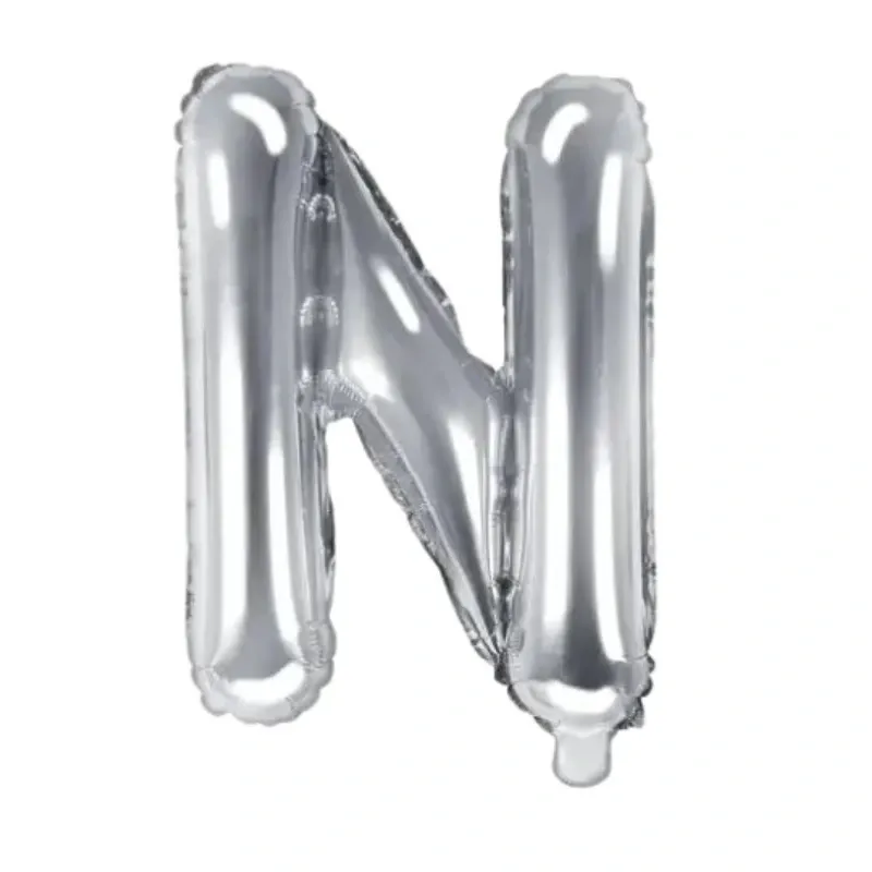 GLOBO MET 16" LETRA N PLATEADO