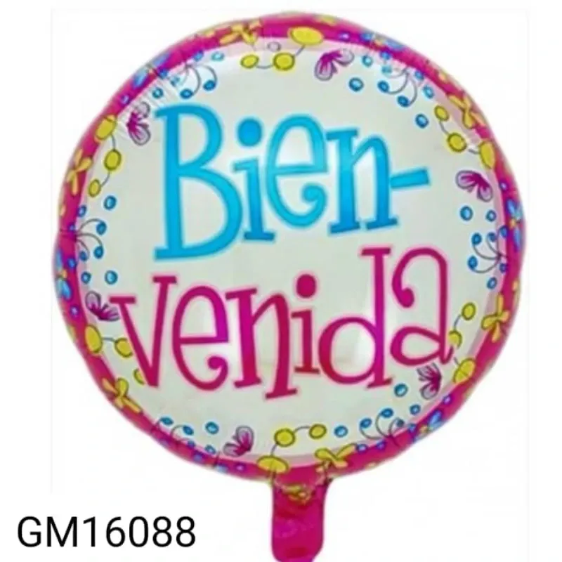 GLOBO MET 16" REDONDO BIENVENIDO