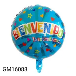 GLOBO MET 16" REDONDO BIENVENIDO