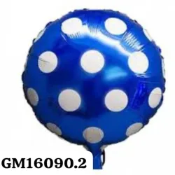 GLOBO MET 16" REDONDO BOLA BLANCA FONDO AZUL