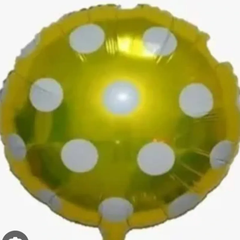 GLOBO MET 16" REDONDO BOLA BLANCA FONDO DORADO