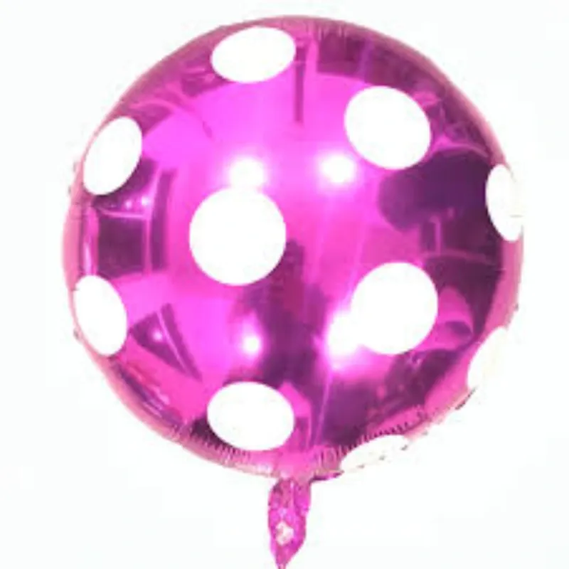 GLOBO MET 16" REDONDO BOLA BLANCA FONDO FUCSIA