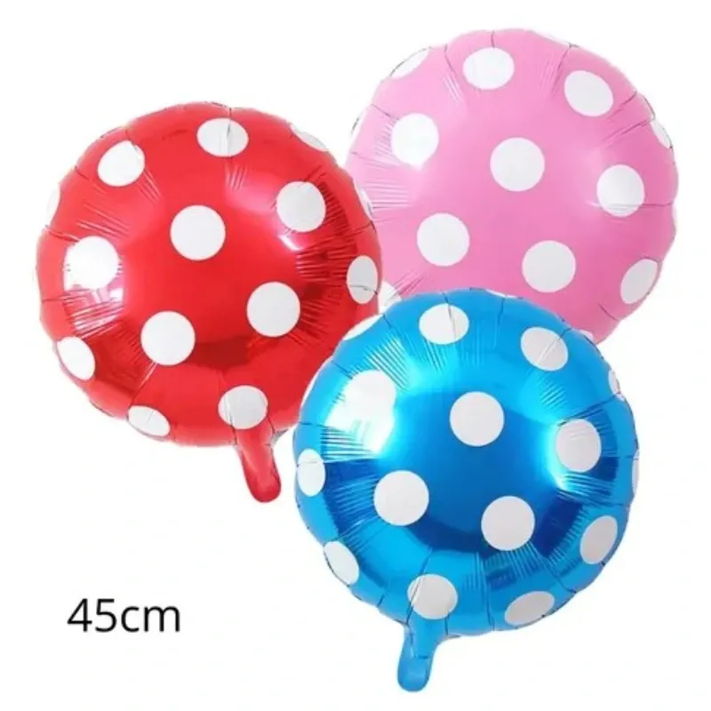 GLOBO MET 16" REDONDO BOLA BLANCA FONDO ROJO