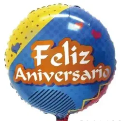 GLOBO MET 16" REDONDO FELIZ ANIVERSARIO