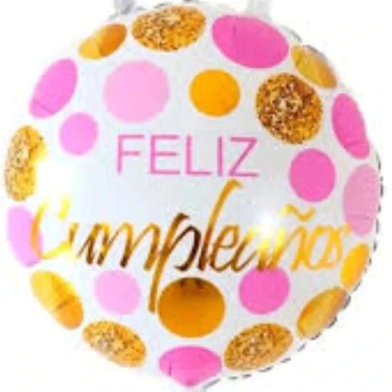 GLOBO MET 16" REDONDO FELIZ CUMPLEAÑOS