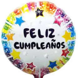 GLOBO MET 16" REDONDO FELIZ CUMPLEAÑOS