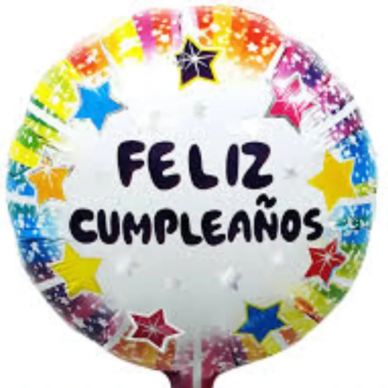 GLOBO MET 16" REDONDO FELIZ CUMPLEAÑOS