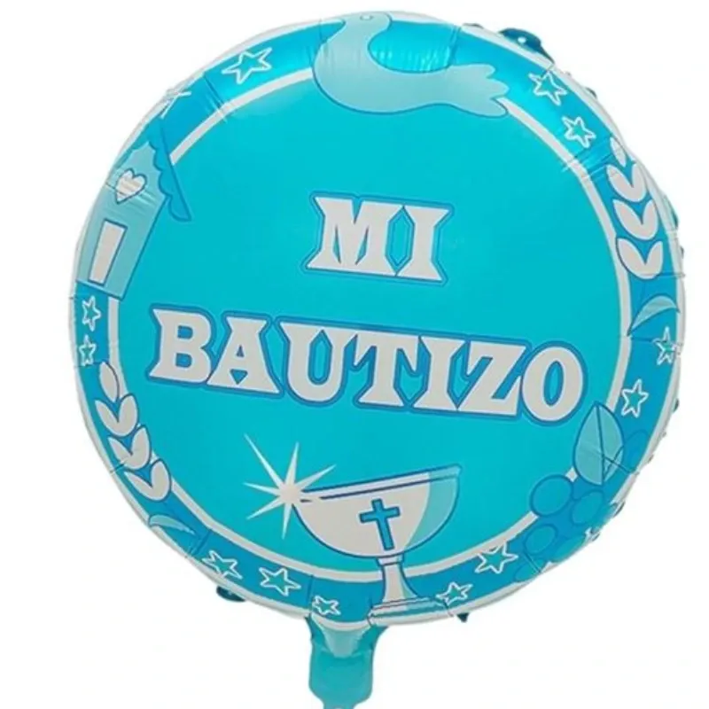 GLOBO MET 16" REDONDO MI BAUTIZO CELESTE