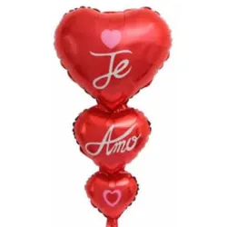 GLOBO MET 32" 3 CORAZONES AMOR