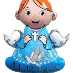 GLOBO MET 32" ANGEL MI BAUTIZO CELESTE